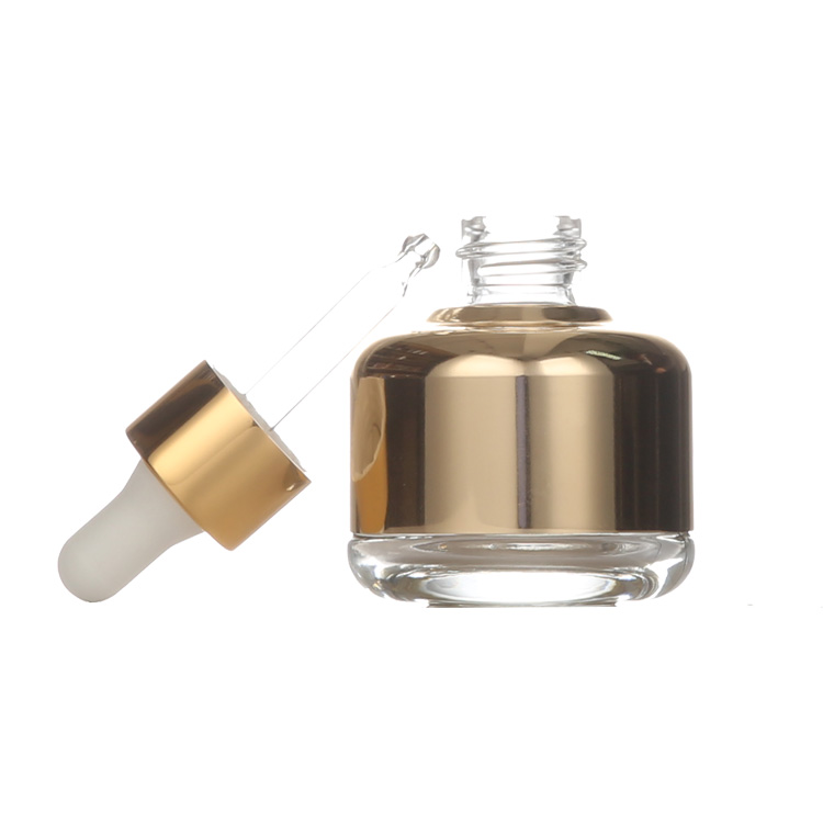 Custom Design Mini Glass Shape 75ml 35ml Dropper Bottles Silver