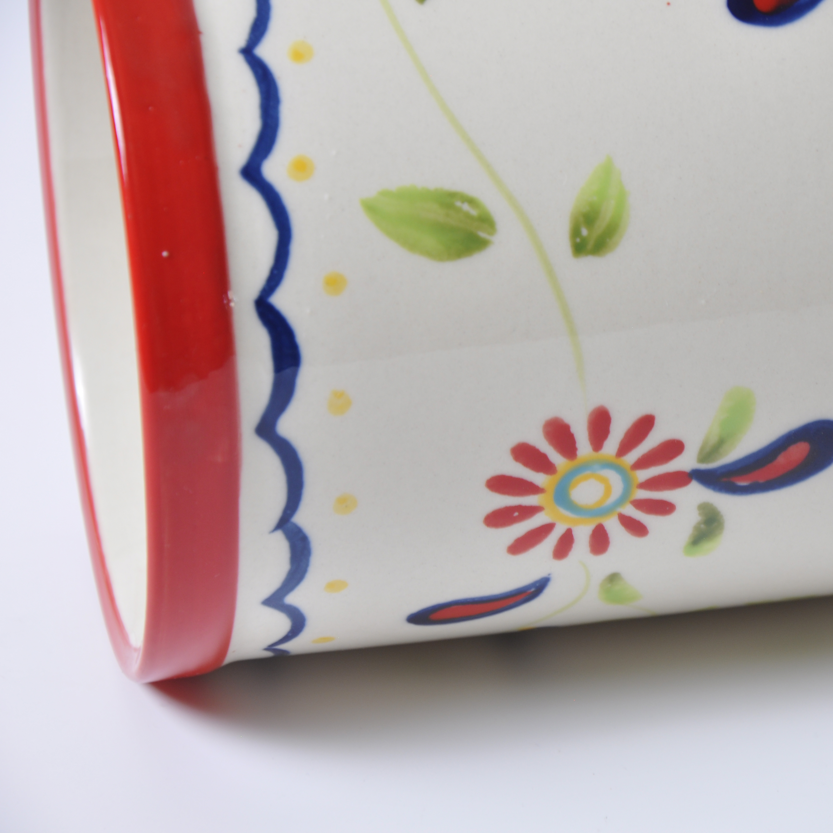 Custom Design New Handpainted Glossy Glaze Utensil Tool Storage Luxury Ceramic Jar For Kitchen