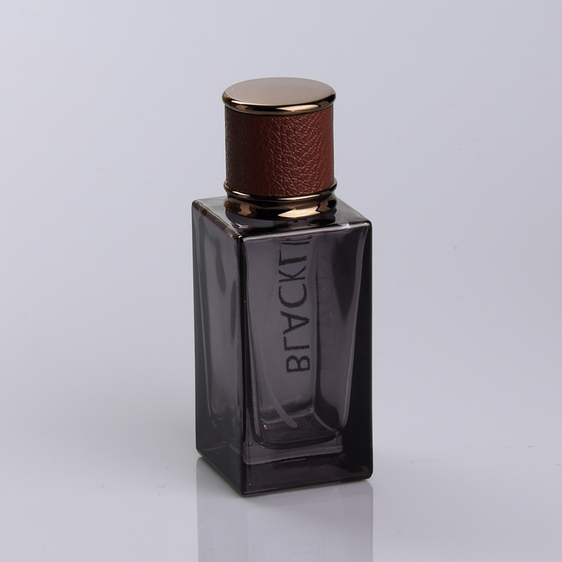 Custom Design Screen Printing Black 50ml Rectangular Empty Spray Perfume Glass Bottle
