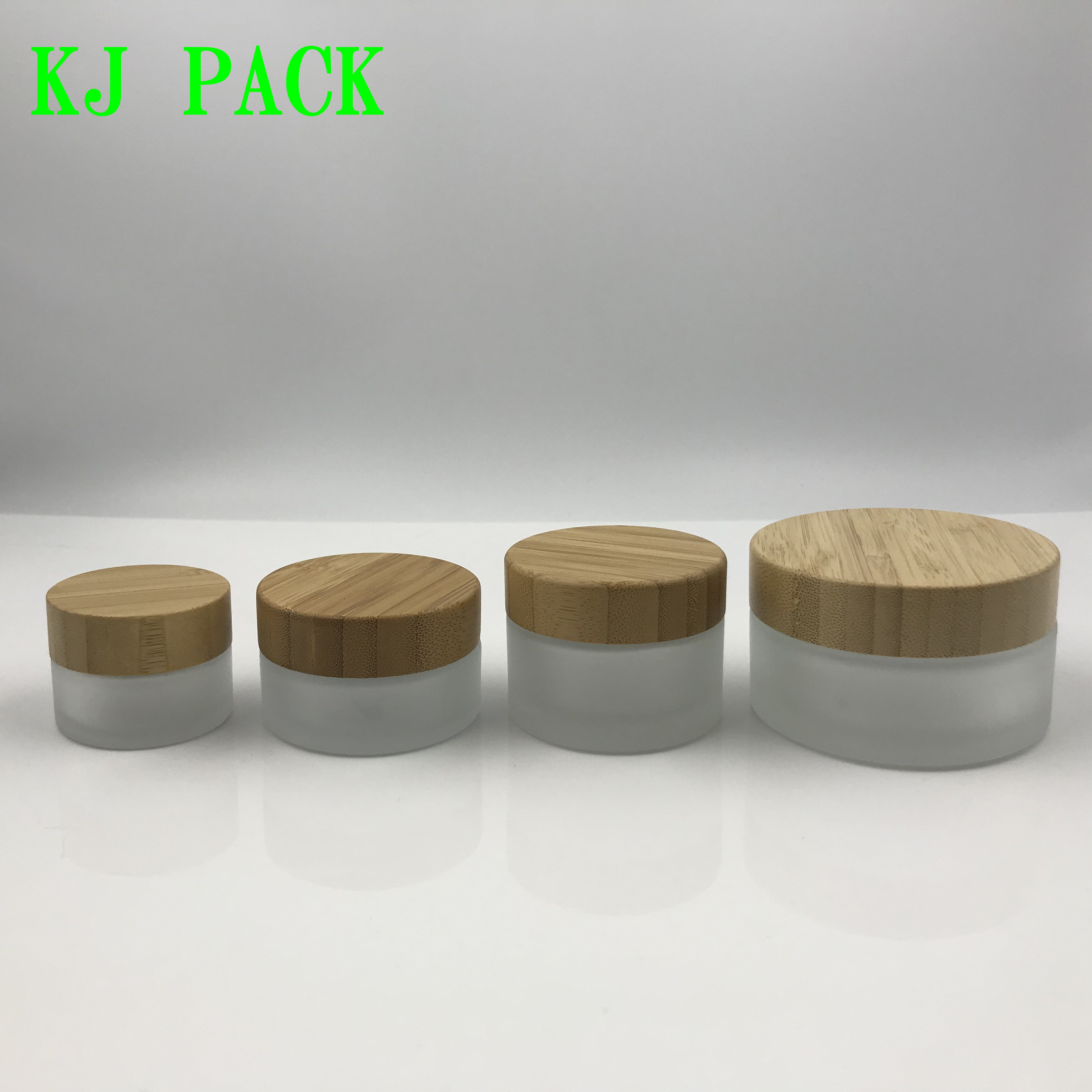 Custom Eco Friendly bamboo Cosmetic cream Glass Jar Container For cosmetic 15g 30g 50g 100G