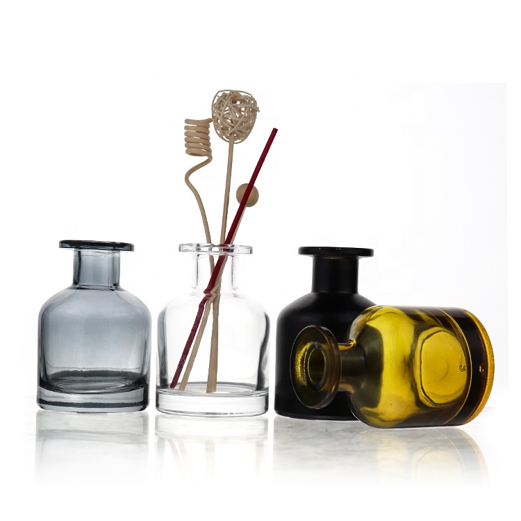 Custom Empty 50ml 100ml 150ml 250ml Frosted Clear Amber Glass Room Decorative Aroma Reed Diffuser Bottles And Jar