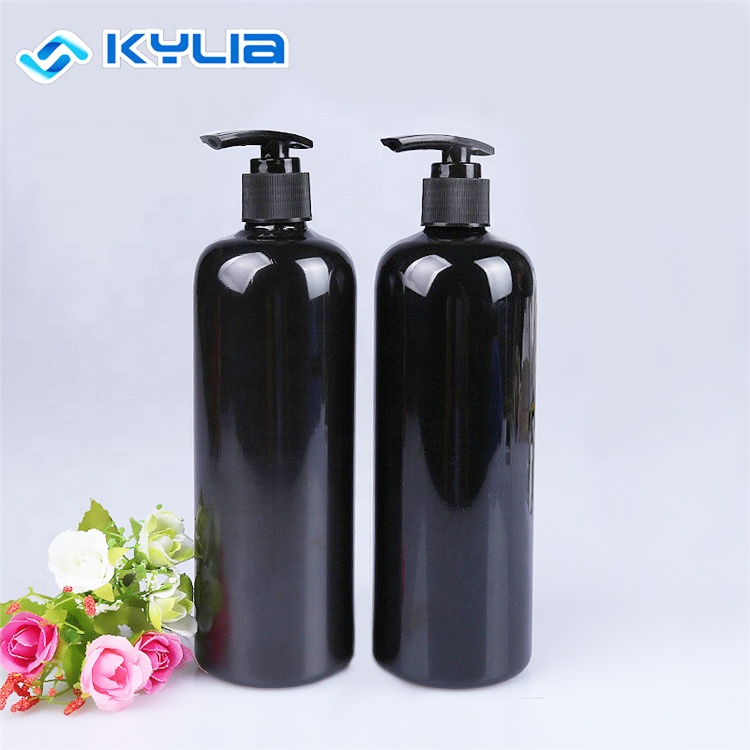 Custom Empty Black Plastic Pet 500ml Pump Body Wash Shampoo Bottle