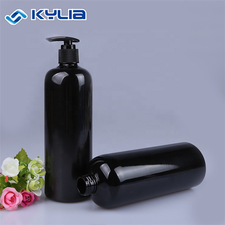 Custom Empty Black Plastic Pet 500ml Pump Body Wash Shampoo Bottle