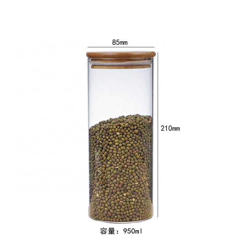 Custom Empty Clear Coffee Cookie Food Container Borosilicate Airtight Kitchen Storage Jar Glass