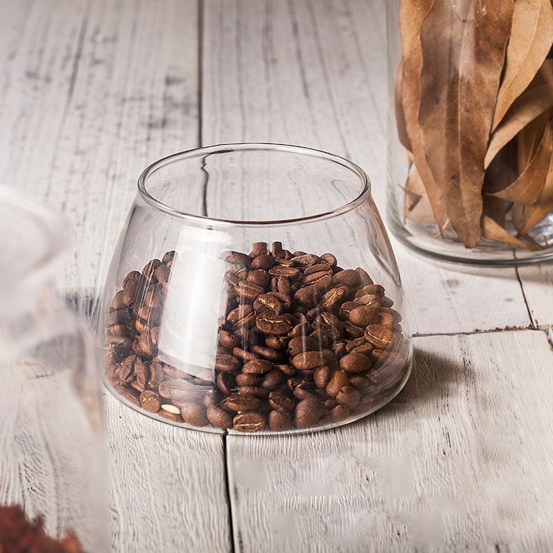 Custom Empty Clear Fancy Bottle Cookie Coffee Cylinder Straight Glass Jar With Lid