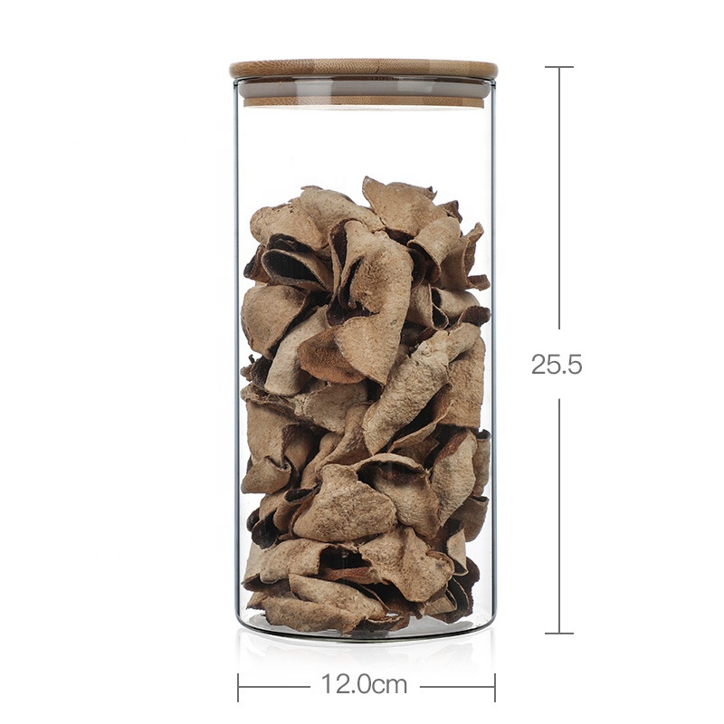 Custom Empty Clear Jar Cookie Food Grade Airtight Storage Borosilicate Cylinder Glass Food Container