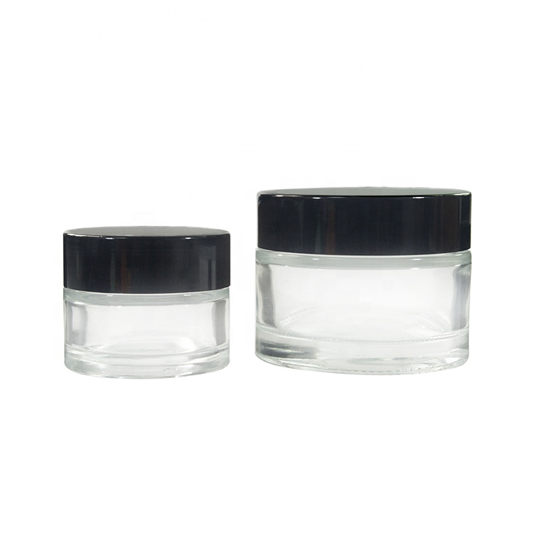 Custom Empty Clear Round Mini Cosmetics Packaging Jar Small Glass Cream Jar