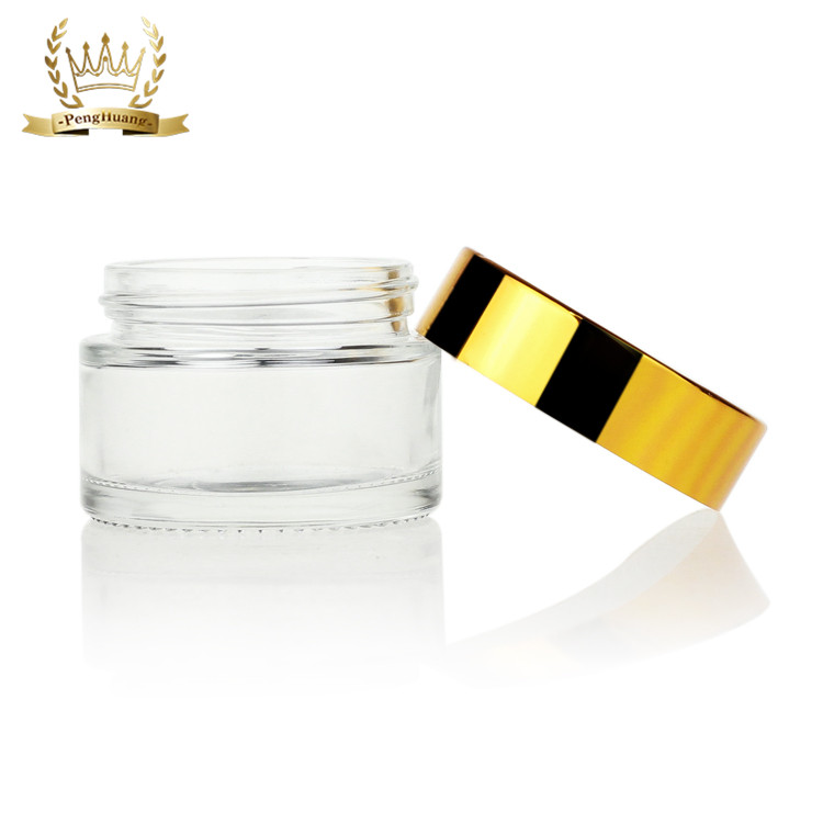 Custom Empty Clear Round Mini Cosmetics Packaging Jar Small Glass Cream Jar