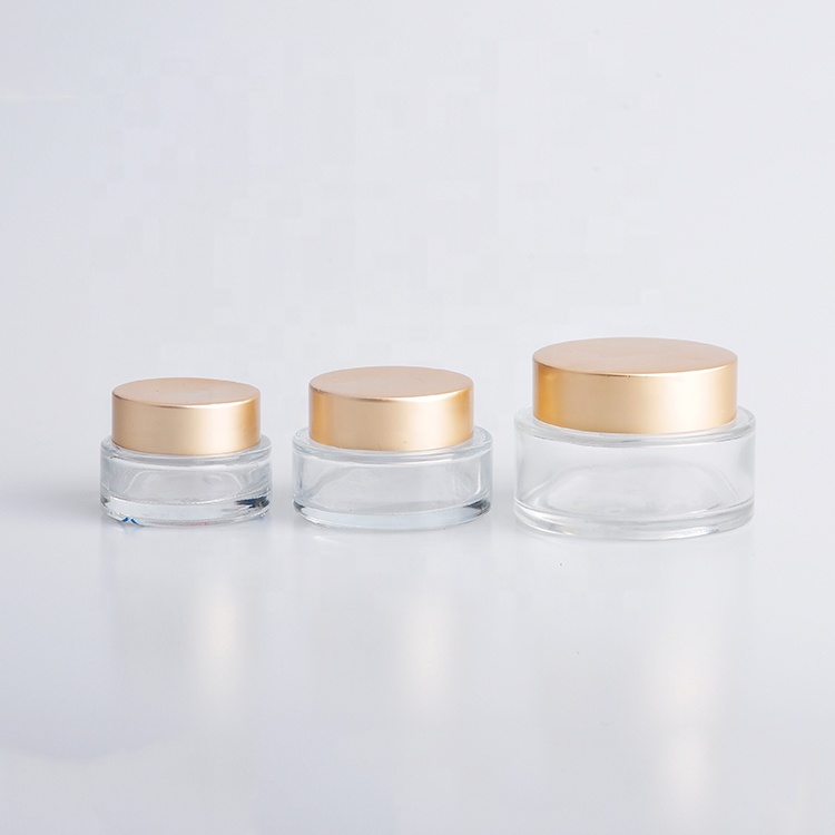 Custom Empty Clear Square 30 ml Cosmetics Packaging Jar Clear Glass Cream Jar