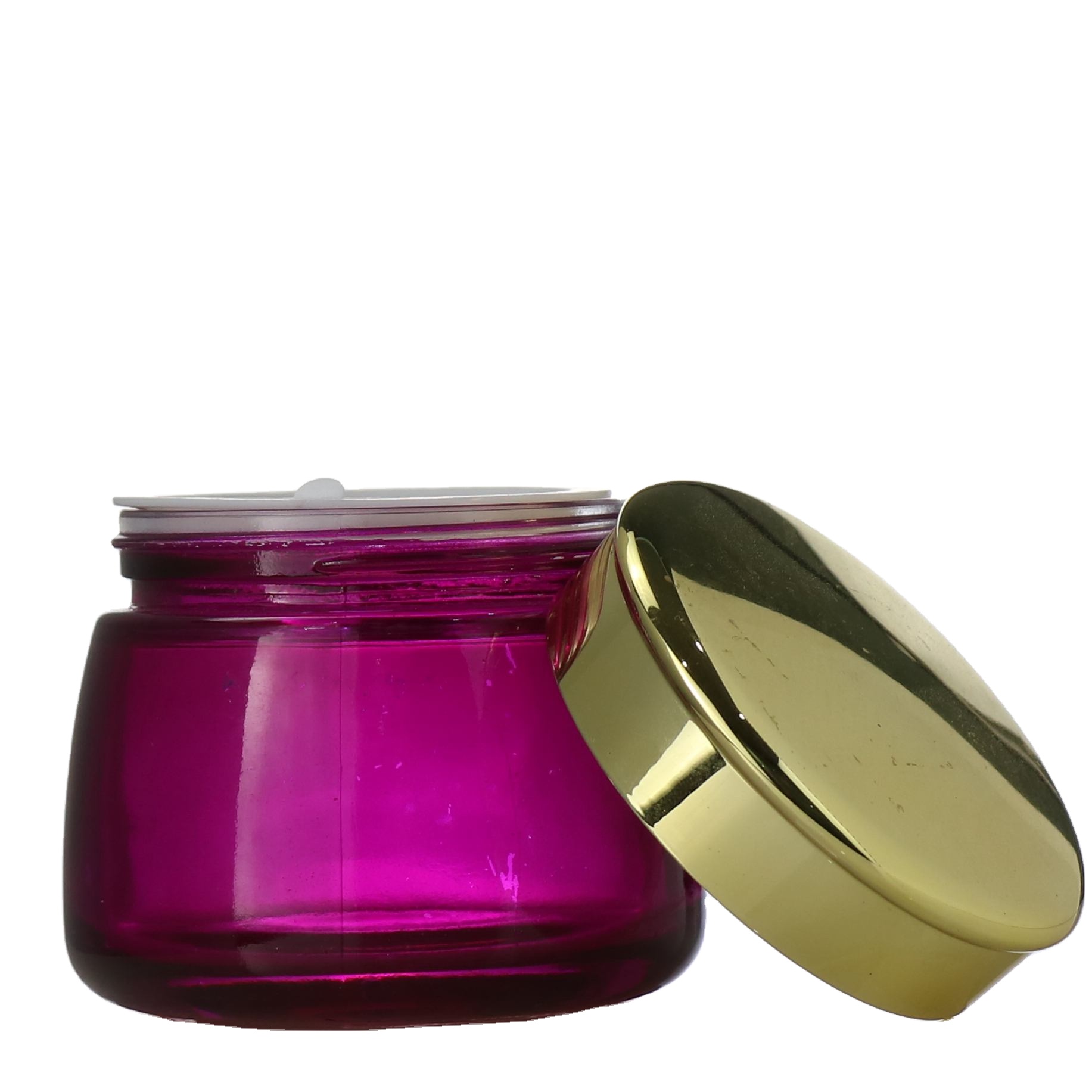 Custom Empty Cream Packaging 20ml 50ml Lip Balm Jars Frosted Round Cosmetic Bottle Glass Jar Set With Pink Metal Lid