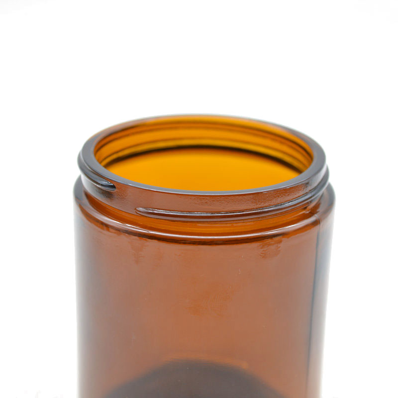 Custom Empty Cream Wide Mouth Round Amber 8OZ 250ML glass candle jar With Lid
