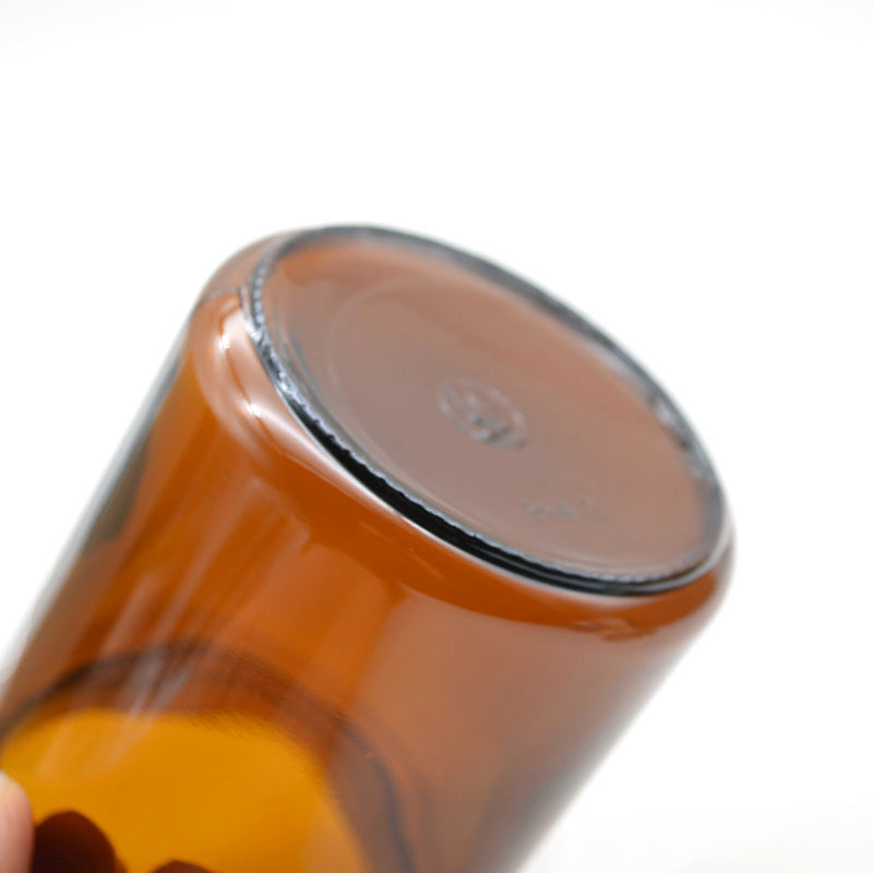 Custom Empty Cream Wide Mouth Round Amber 8OZ 250ML glass candle jar With Lid