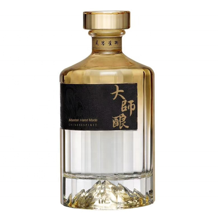 Custom Empty Luxury 500ML 750ML Clear Liquor Spirit Vodka Glass Bottles White Wine Bottles Whisky Unique Glass Liquor Bottle