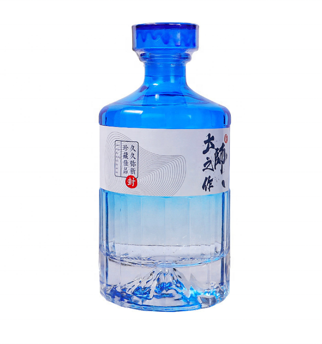 Custom Empty Luxury 500ML 750ML Clear Liquor Spirit Vodka Glass Bottles White Wine Bottles Whisky Unique Glass Liquor Bottle