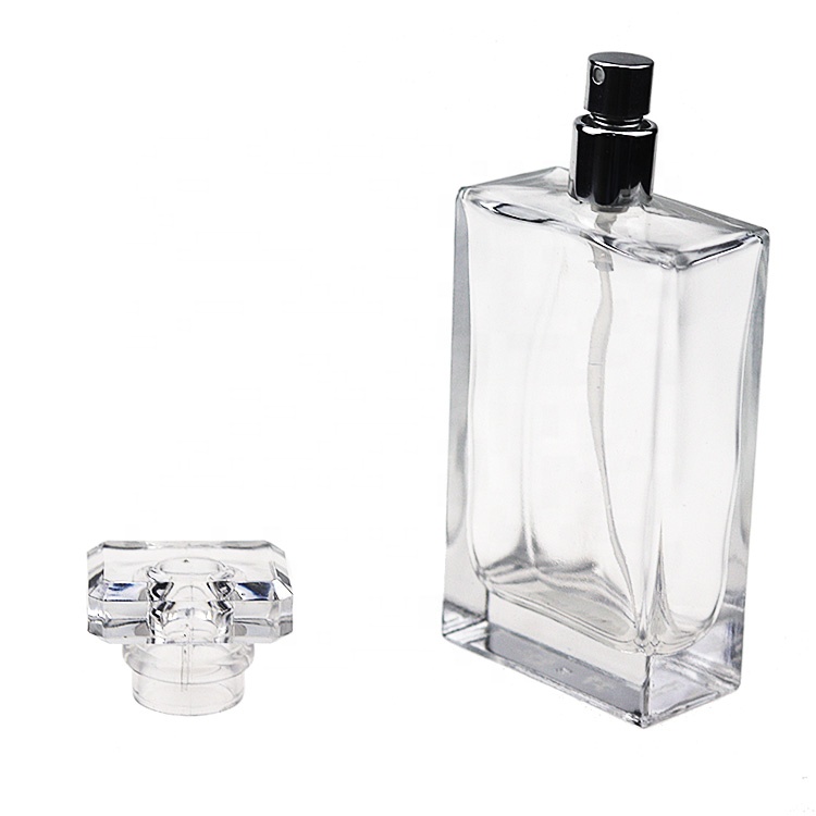 Custom Empty Rectangle Glass Perfume Bottle 100ml