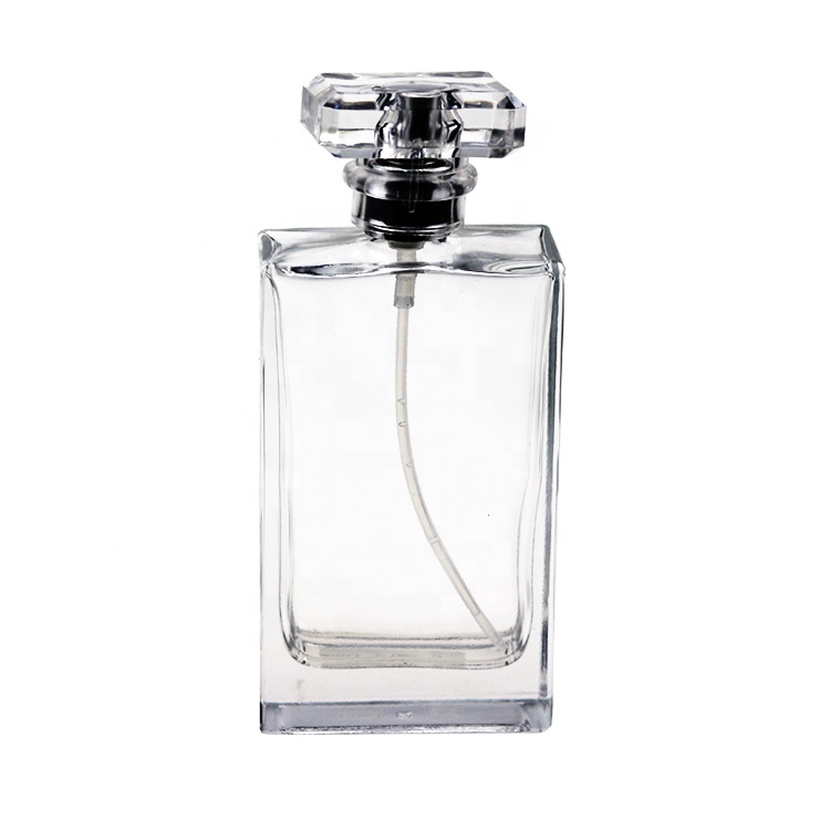 Custom Empty Rectangle Glass Perfume Bottle 100ml