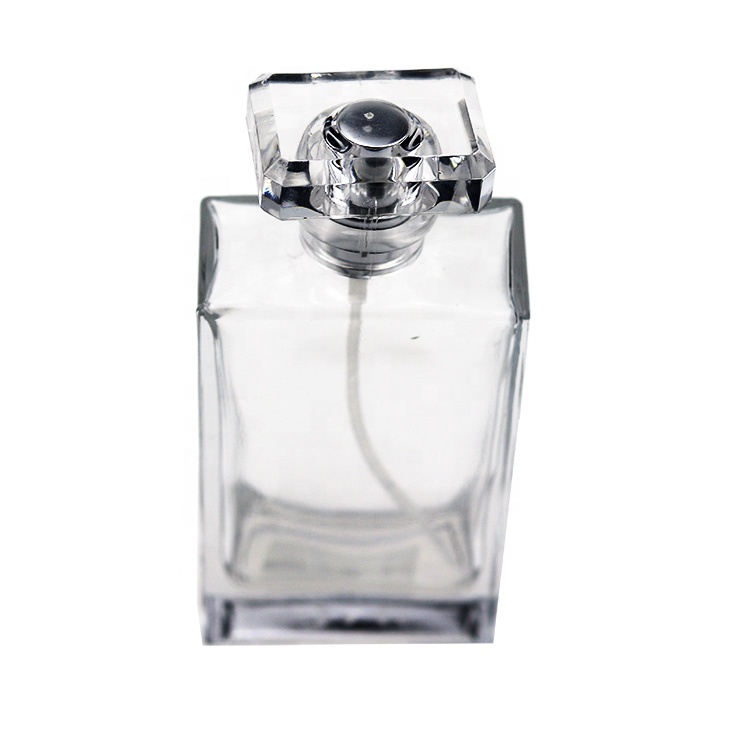 Custom Empty Rectangle Glass Perfume Bottle 100ml