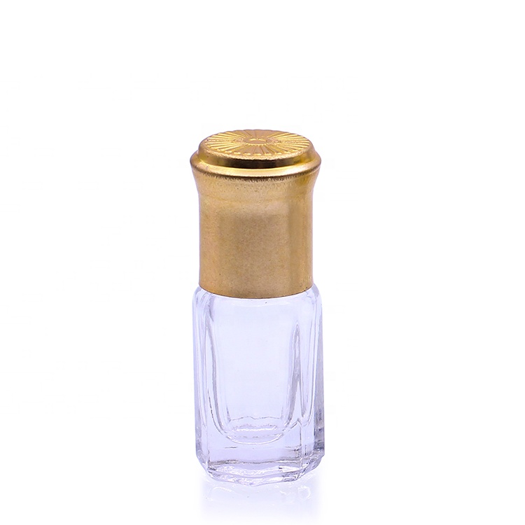 Custom Empty Roller Bottles 3ml 5ml 10ml Clear Roll On Glass Bottle For Essential Oil With Gold Metal Cap