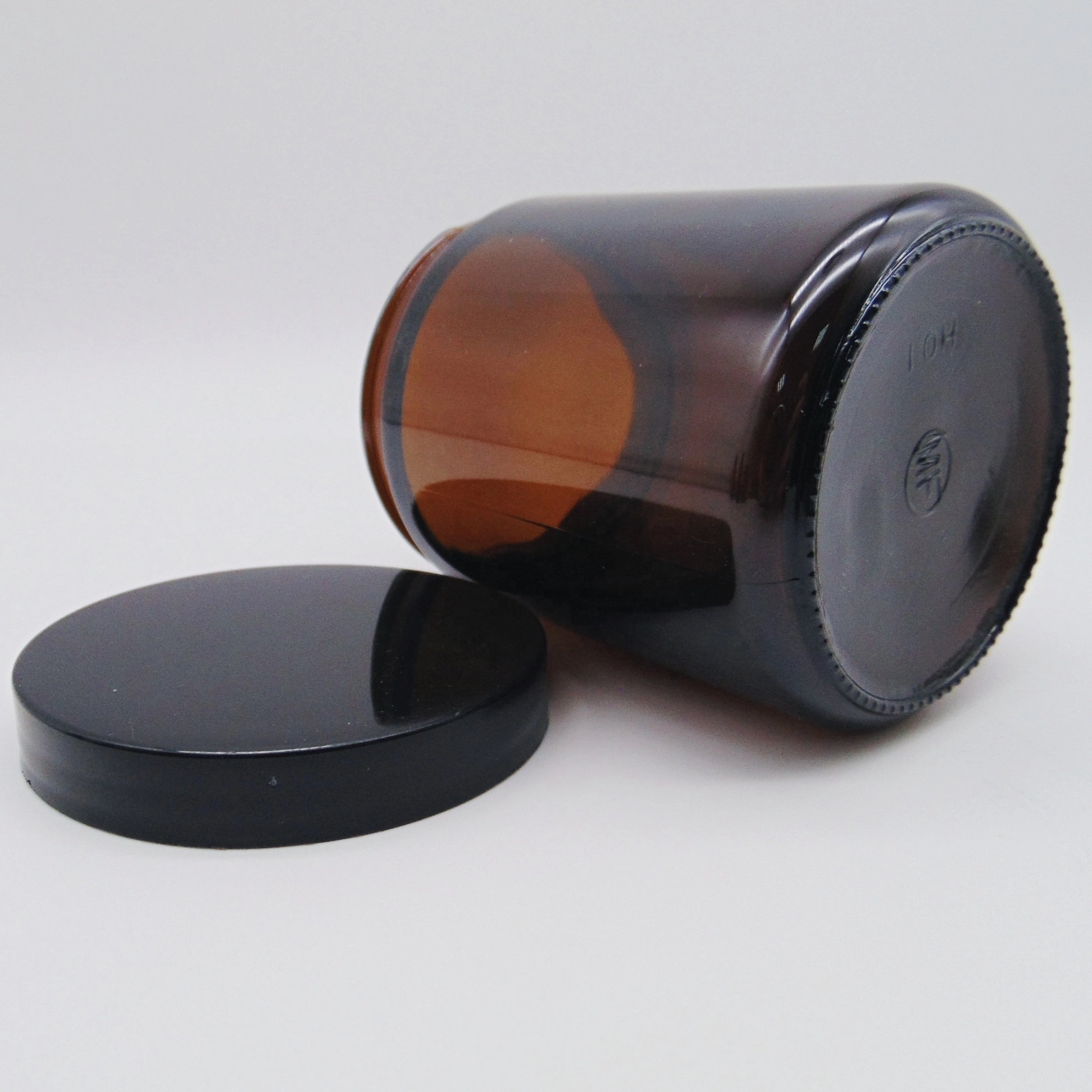 Custom Empty Wide Mouth Round 8OZ 250ML Amber Glass Jar Candle Container Jar with Lids