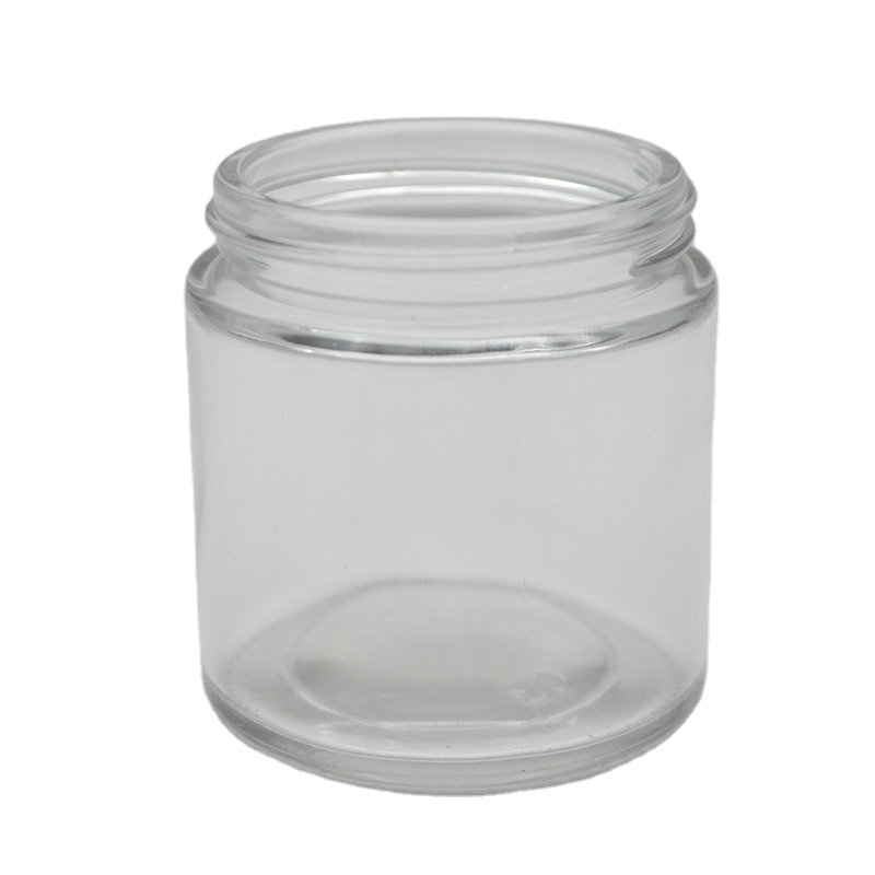 Custom Empty Wide Mouth Round clear 100ML glass candle jar With Lid