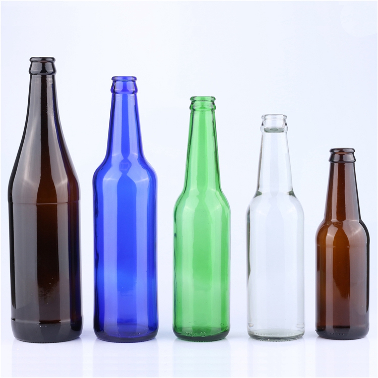 Custom Empty beer liquor glass bottle With Crown lids