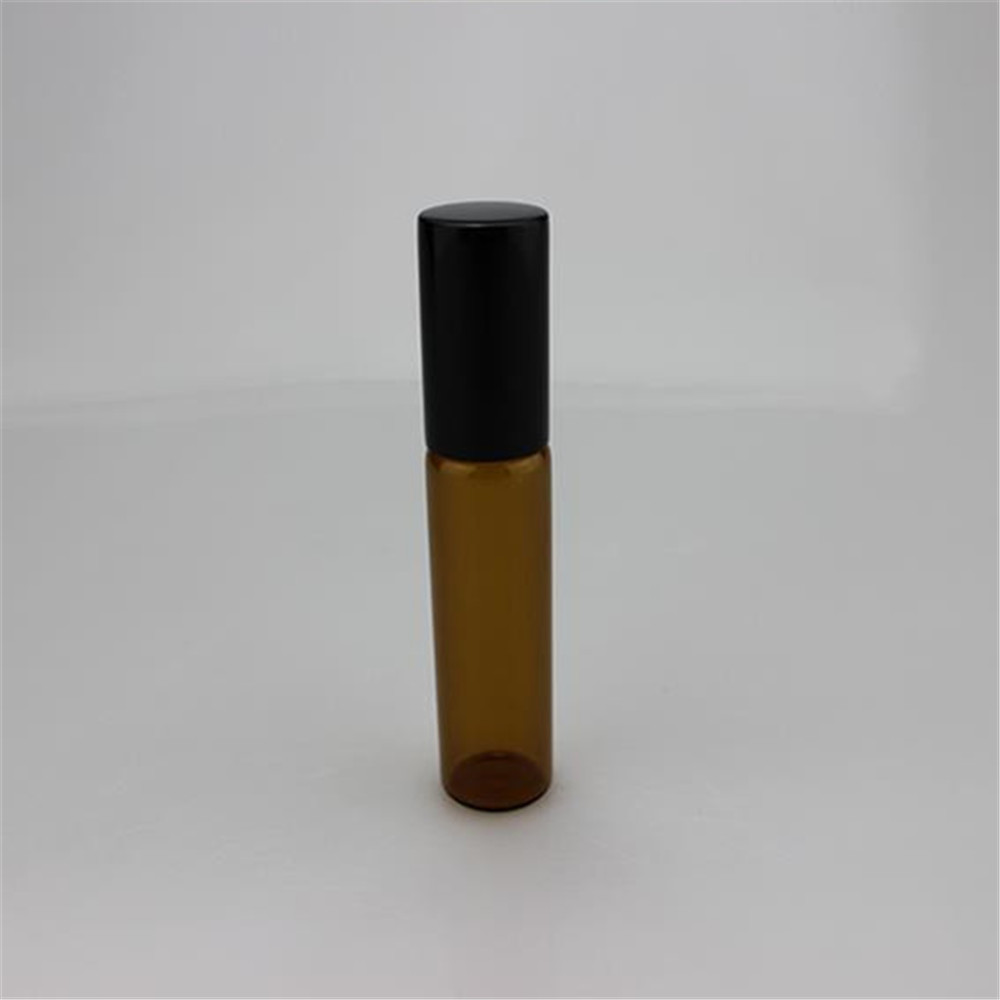 Custom Empty eco friendly small brown amber clear 10ml 15 ml 30 ml roll on glass essential oil roller bottle with steel ball