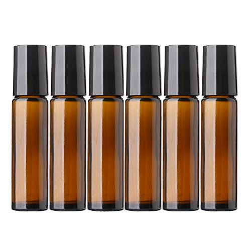 Custom Empty eco friendly small brown amber clear 10ml 15 ml 30 ml roll on glass essential oil roller bottle with steel ball