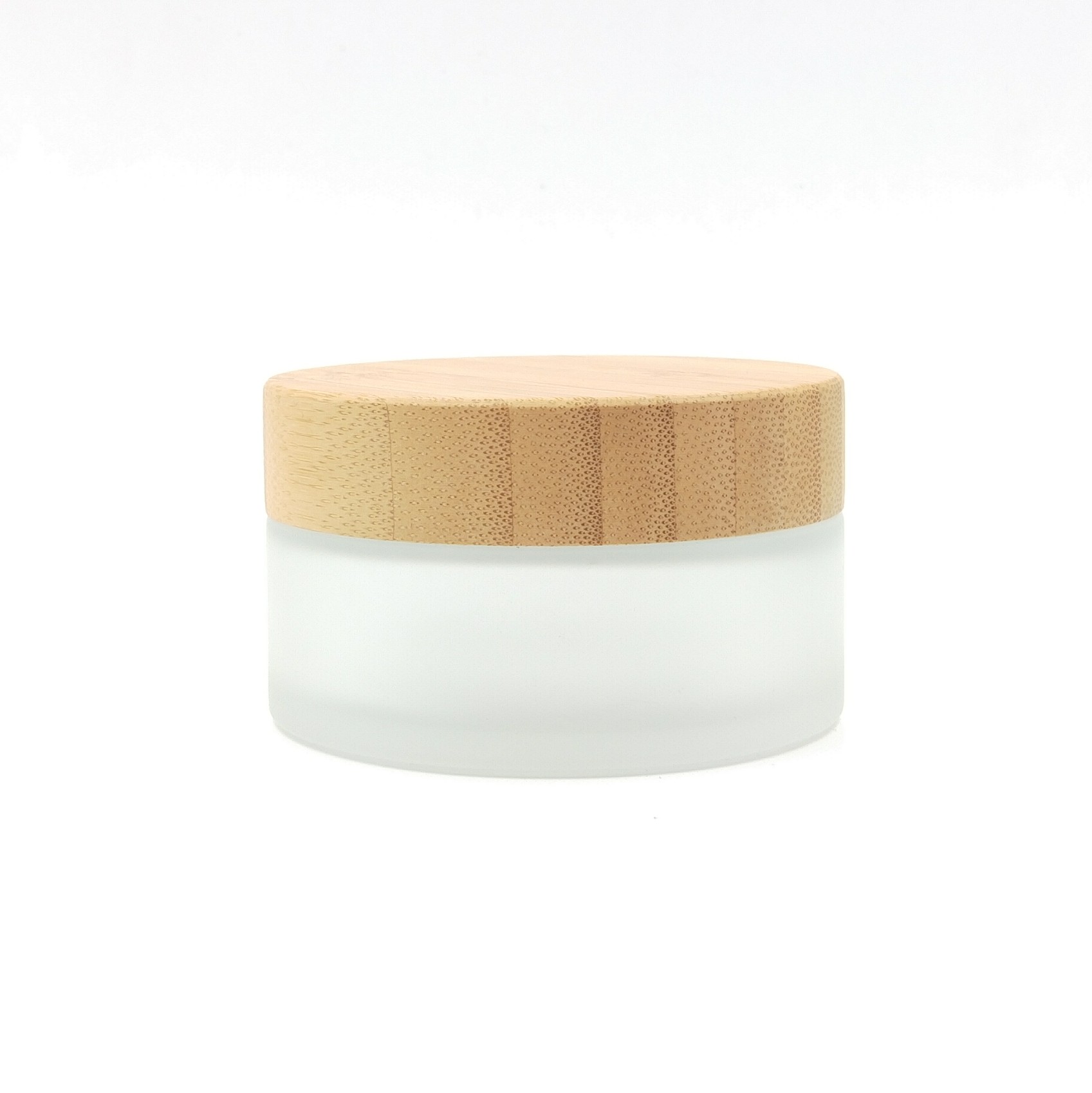 Custom Engraving Logo 100g Cosmetic Packaging Glass Bamboo Jar Cosmetic Jar Bamboo Lid