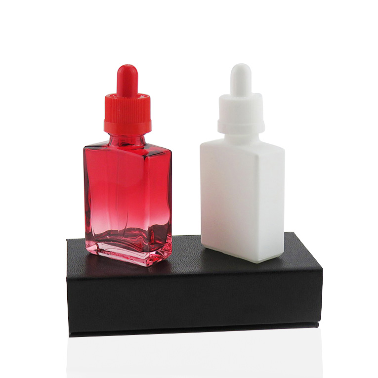 Custom Essential Oil Dropper Bottle Packaging Box 30ml Eliquid Vape Frosted Matt Gold Glass Pipette Bottle Dropper 1oz
