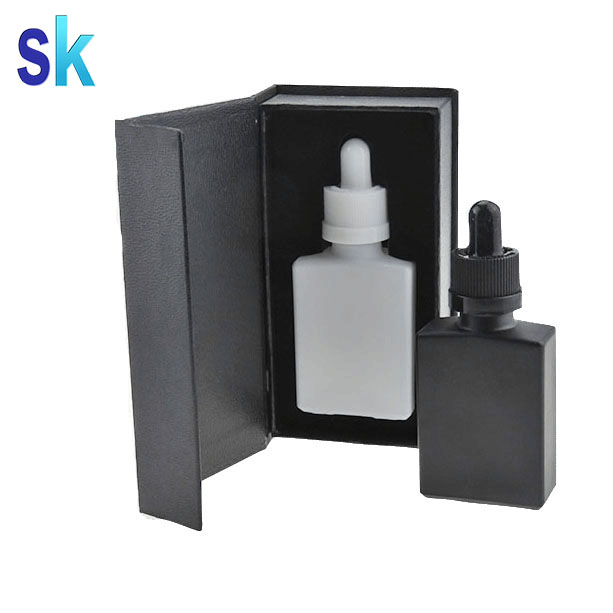 Custom Essential Oil Dropper Bottle Packaging Box 30ml Eliquid Vape Frosted Matt Gold Glass Pipette Bottle Dropper 1oz