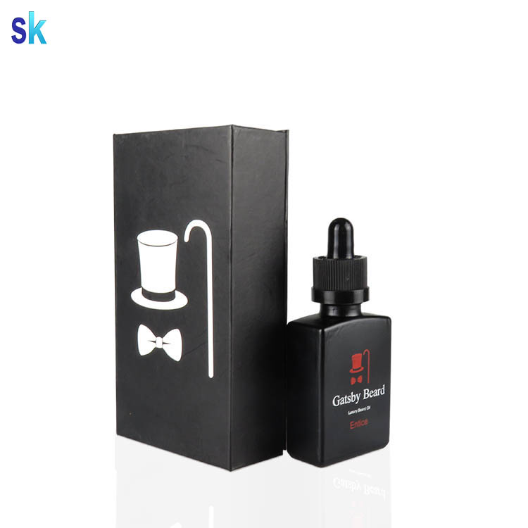 Custom Essential Oil Dropper Bottle Packaging Box 30ml Eliquid Vape Frosted Matt Gold Glass Pipette Bottle Dropper 1oz