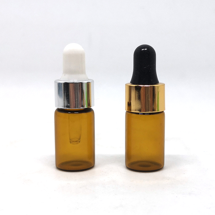 Custom Essential Oil Tester Glass Vial with Dropper Amber Screen Printing Personal Care Packaging 7ml