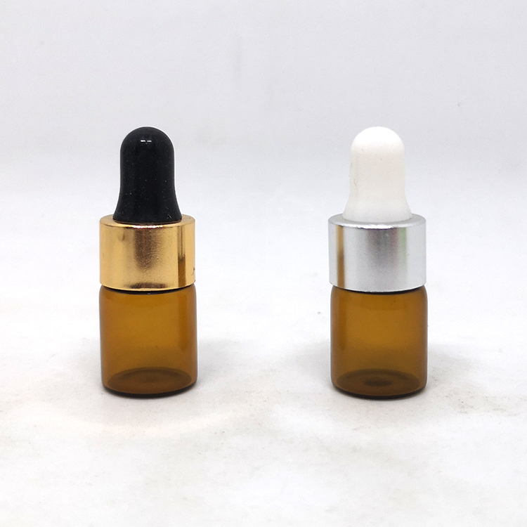 Custom Essential Oil Tester Glass Vial with Dropper Amber Screen Printing Personal Care Packaging 7ml