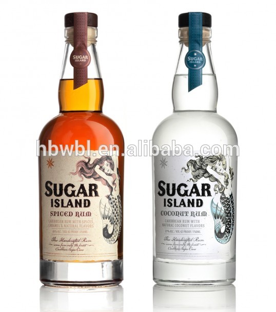 Custom Fashionable High-transparency Rum Gin Glass Bottle Packaging