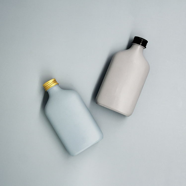 Custom Flask 200ml Glass Container Alcohol Bottle For Gin Whisky With Aluminum Cap