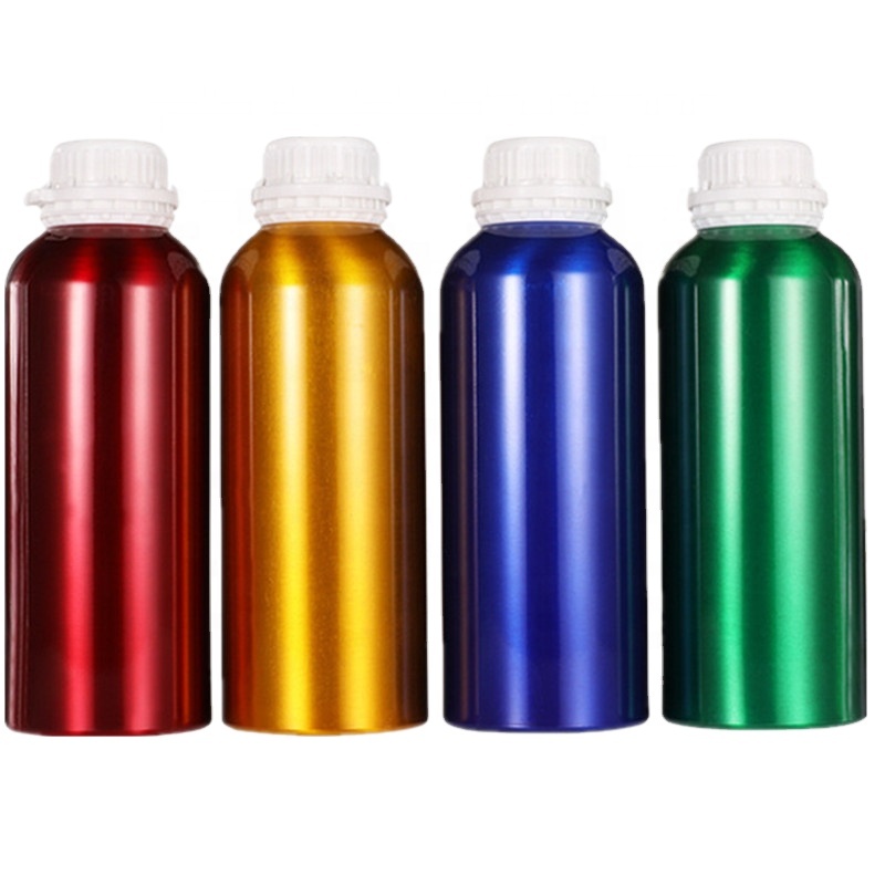 Custom Food Grade Cosmetic Packaging Bottle Lid Cap Liquid Oil Aluminum with Screw Aluminium 1000ml Glass Essential Oil Storage
