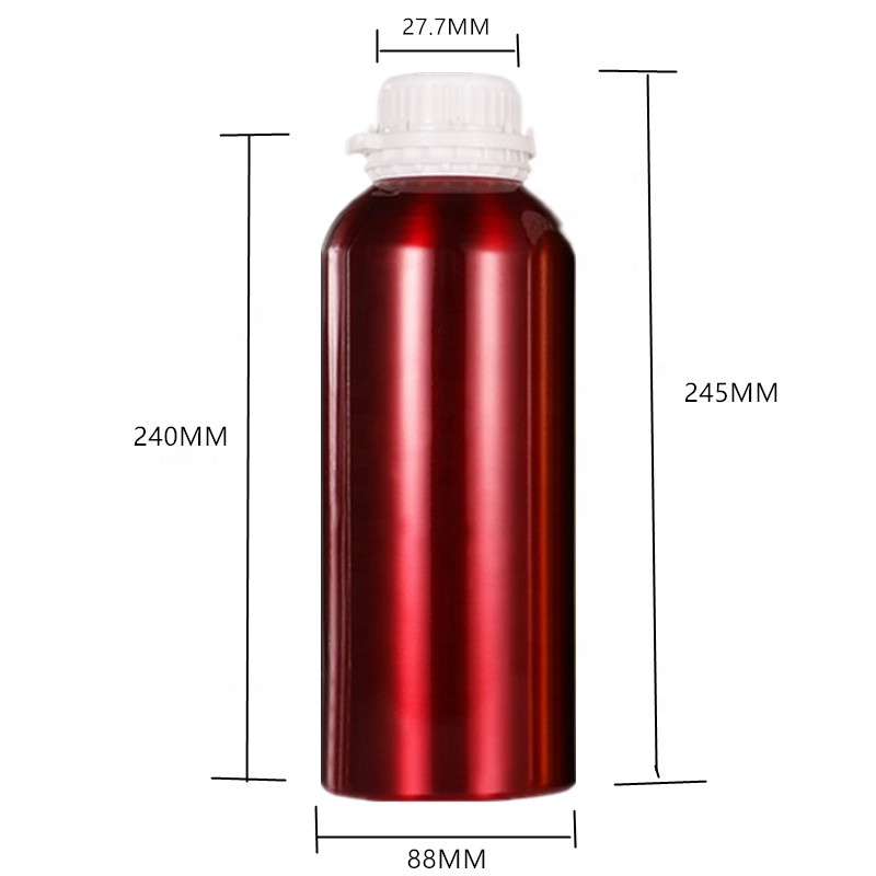 Custom Food Grade Cosmetic Packaging Bottle Lid Cap Liquid Oil Aluminum with Screw Aluminium 1000ml Glass Essential Oil Storage