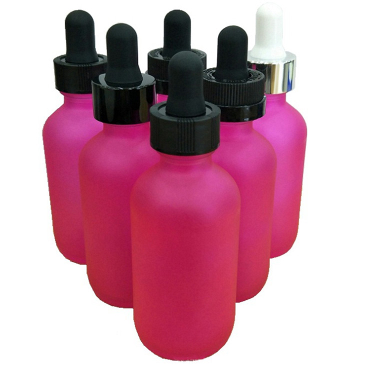 Custom Fragrance Oil Glass Container Red Essential Oil Bottle 1Oz 2Oz 4Oz 8Oz 16Oz Boston Round Glass Bottle Dropper
