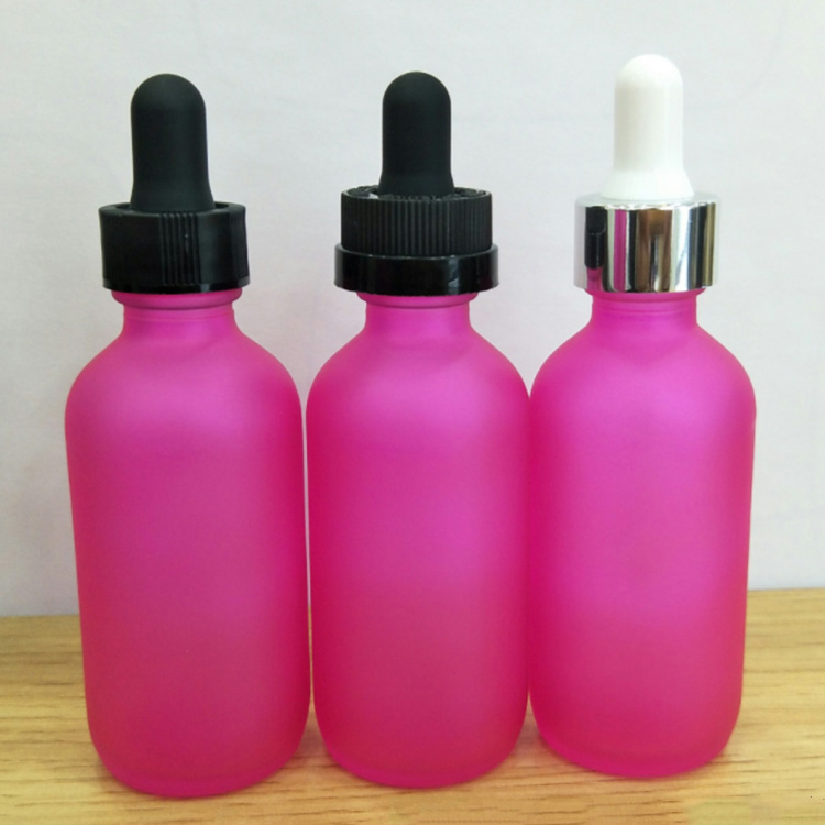 Custom Fragrance Oil Glass Container Red Essential Oil Bottle 1Oz 2Oz 4Oz 8Oz 16Oz Boston Round Glass Bottle Dropper