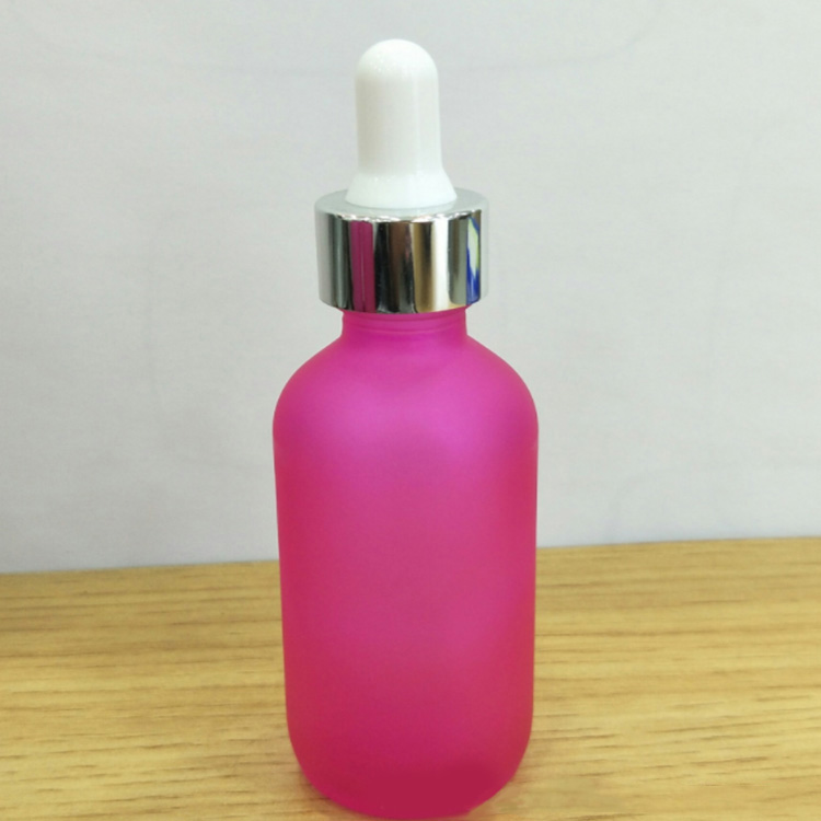 Custom Fragrance Oil Glass Container Red Essential Oil Bottle 1Oz 2Oz 4Oz 8Oz 16Oz Boston Round Glass Bottle Dropper