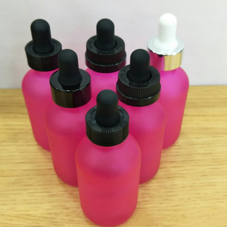 Custom Fragrance Oil Glass Container Red Essential Oil Bottle 1Oz 2Oz 4Oz 8Oz 16Oz Boston Round Glass Bottle Dropper