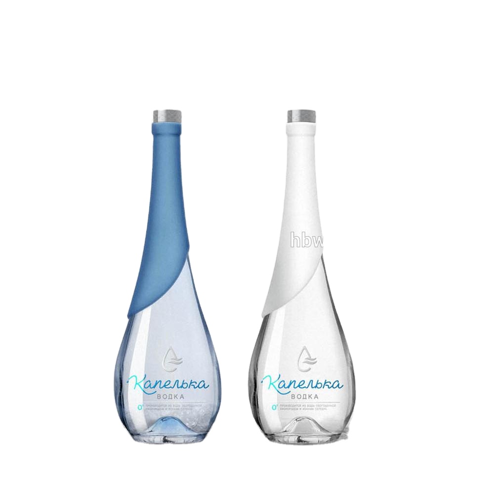 Custom Fresh Crystal White Transparent Vodka Bottles and Packing in Glass