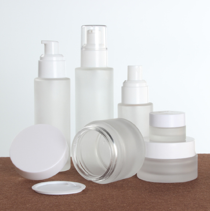 Custom Frosted Cosmetic Bottle Cosmetic Containers And Packaging Glass Bottle