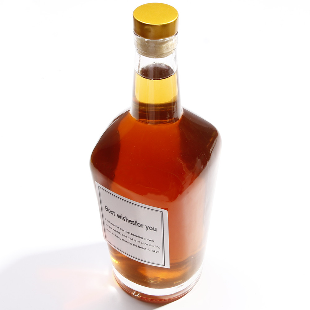 Custom Glass Bottle 1.75L With Handle Cork Stopper For Spirit
