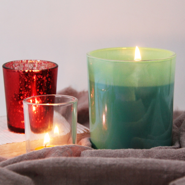 Custom Glass Candle Jars With Custom Box Design Candle Holder Glass Candle Container Wholesale