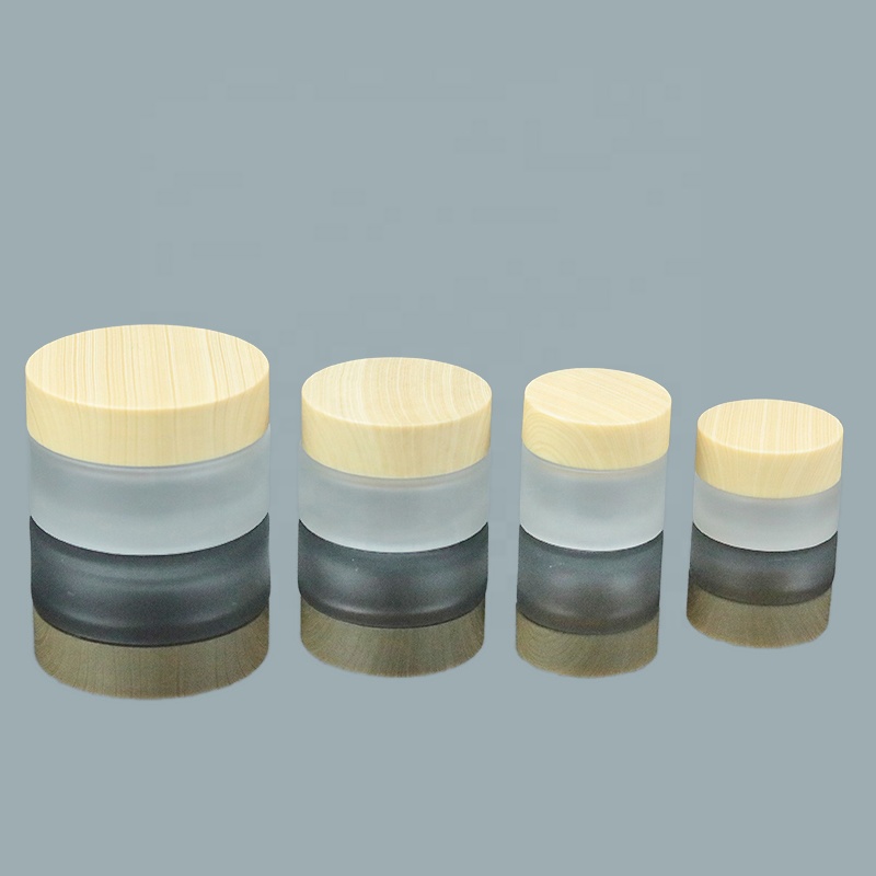 Custom Glass Cosmetic Cream Jar Wholesale Frosted Glass Cream Jar with Water Transfer Printing Cap(GJM62)