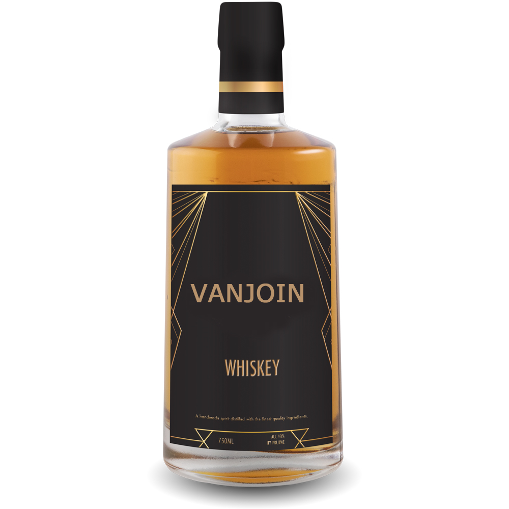 Custom Glass Liquor Bottles For Whiskey Tequila Gin Brandy Glass Bottles With Logo Print