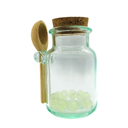 Custom Glass Storage Container Can with Wood Spoon