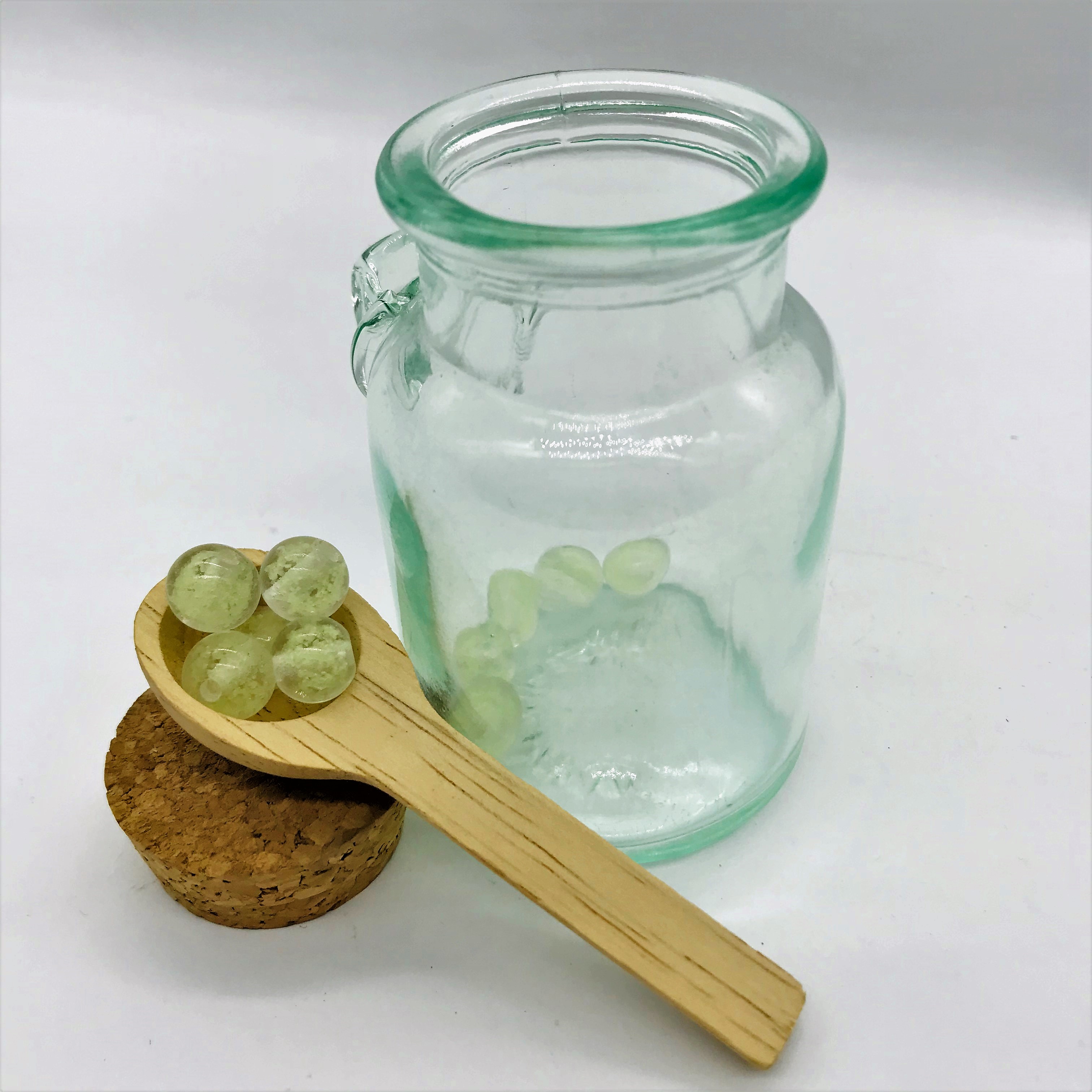 Custom Glass Storage Container Can with Wood Spoon