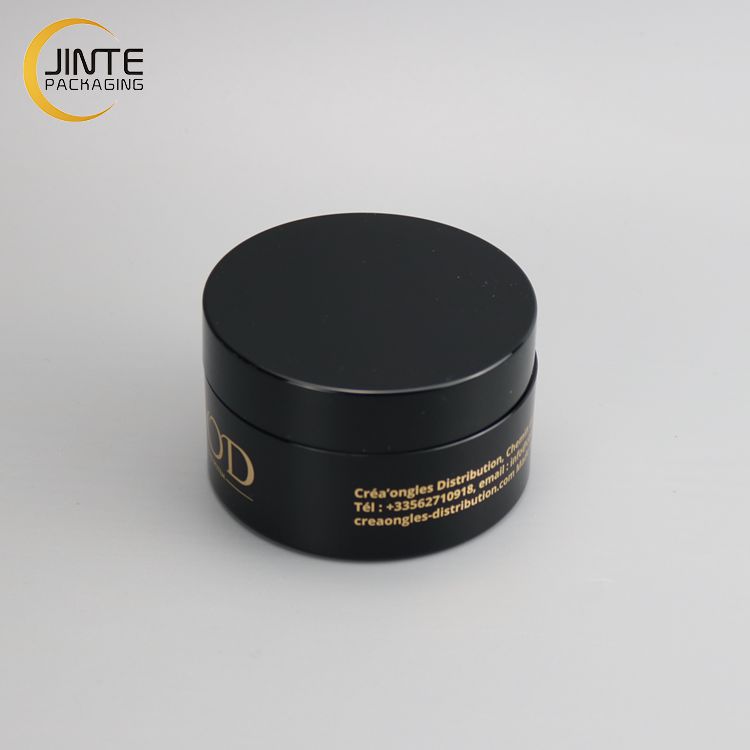 Custom Good Design Glossy Black PETG Plastic Jar With Hot Stamping Logo 100ml 4OZ for Hair products